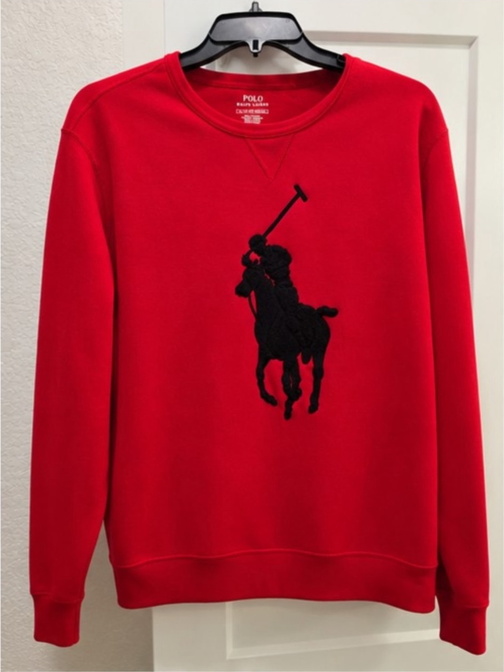 Polo Ralph Lauren Red Big Pony Sweatshirt Men’s XL Black Logo Crewneck